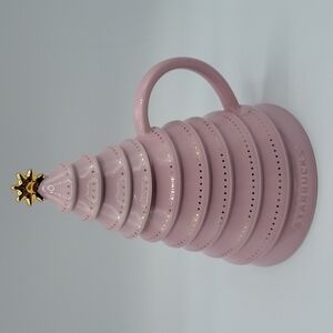 Starbucks Christmas tree Ceramic Mug pink 12 oz